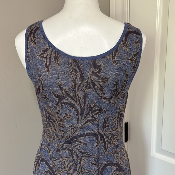 Peruvian Connection Al Fresco Pinafore Pima Cotton Tank Dress Blue Tan Sz M NEW - Picture 8 of 14